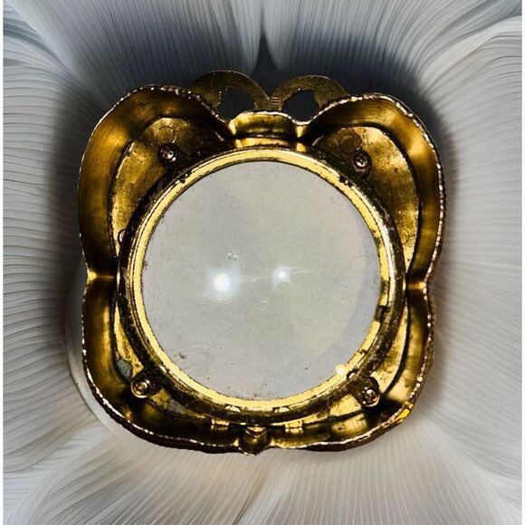 Vintage Jeweled Brass Enameled Yellow Butterfly Magnifying Glass - Picture 2 of 2